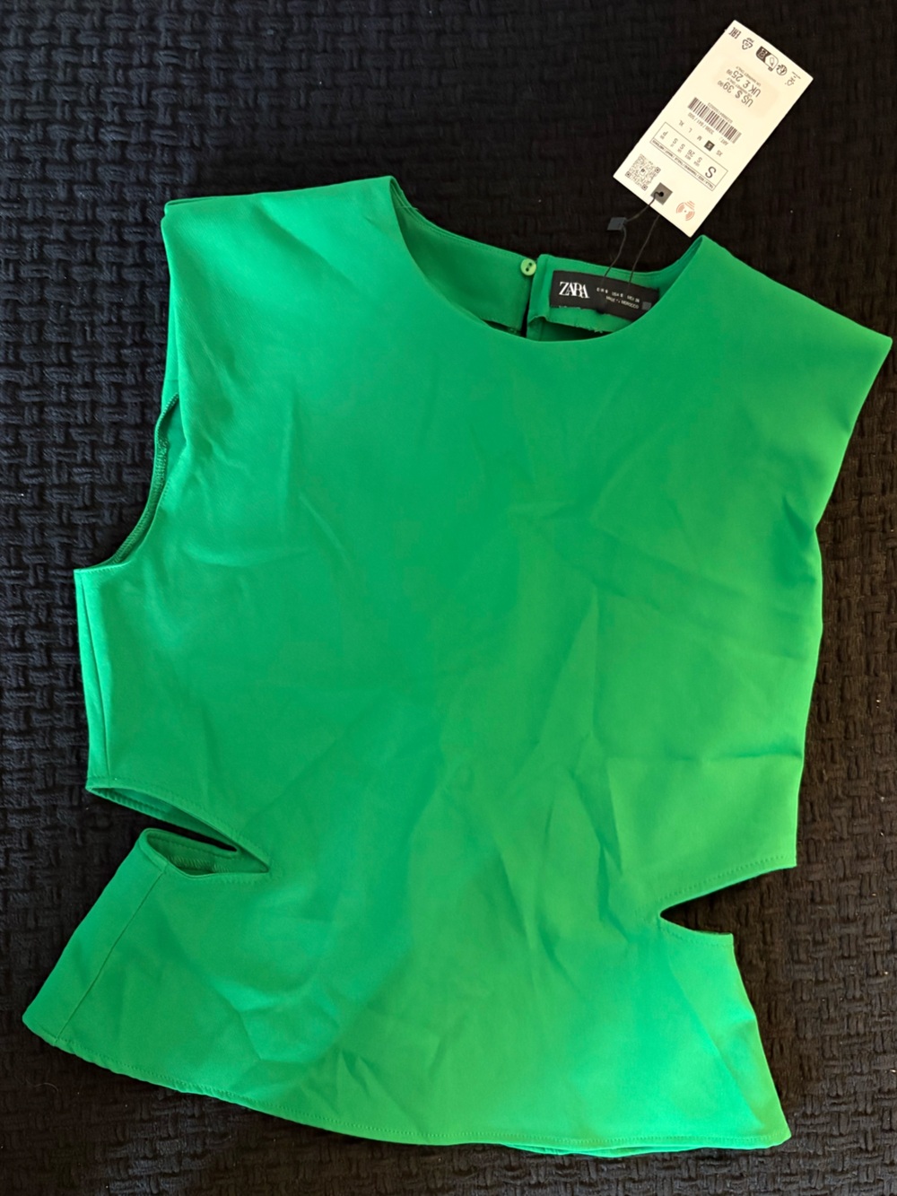 Zara Bright Green Cutout Crop Top
